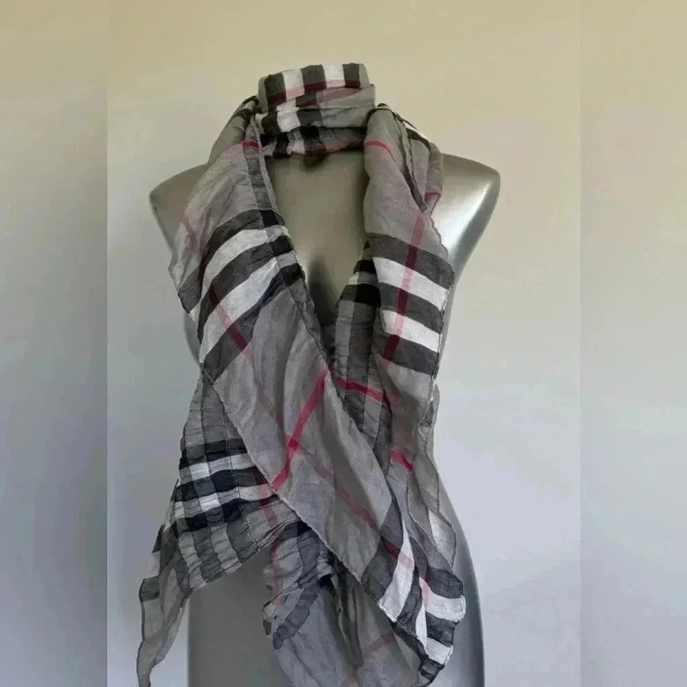 ✅Lightweight Plaid Scarf - Picture 5 of 15
